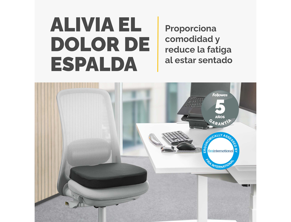 COJIN DE ASIENTO FELLOWES BREYTA ACOLCHADO COLOR NEGRO 60X430X430 MM