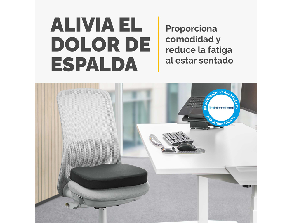 COJIN DE ASIENTO FELLOWES BREYTA ACOLCHADO COLOR NEGRO 60X430X430 MM