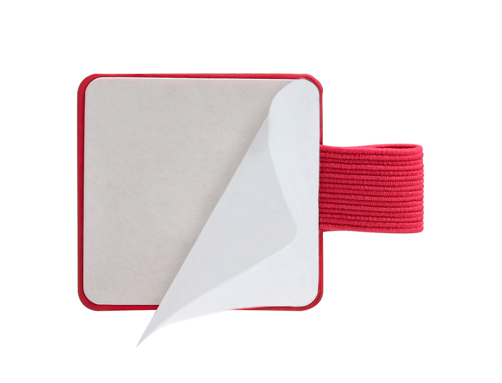 PORTABOLIGRAFO AUTOADHESIVO ANTARTIK PARA CUADERNO NOTE CON ELASTICO HASTA 15 MM GROSOR 80 MM FUCSIA 40X40 MM