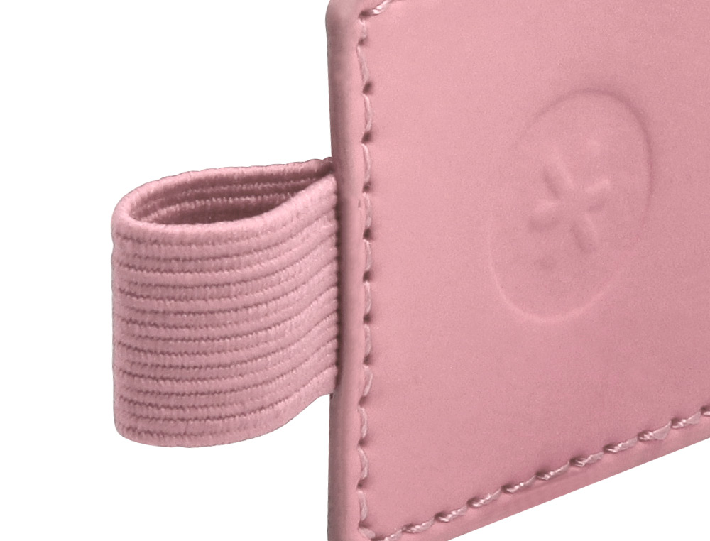 PORTABOLIGRAFO AUTOADHESIVO ANTARTIK PARA CUADERNO NOTE CON ELASTICO HASTA 15 MM GROSOR 80 MM ROSA 40X40 MM
