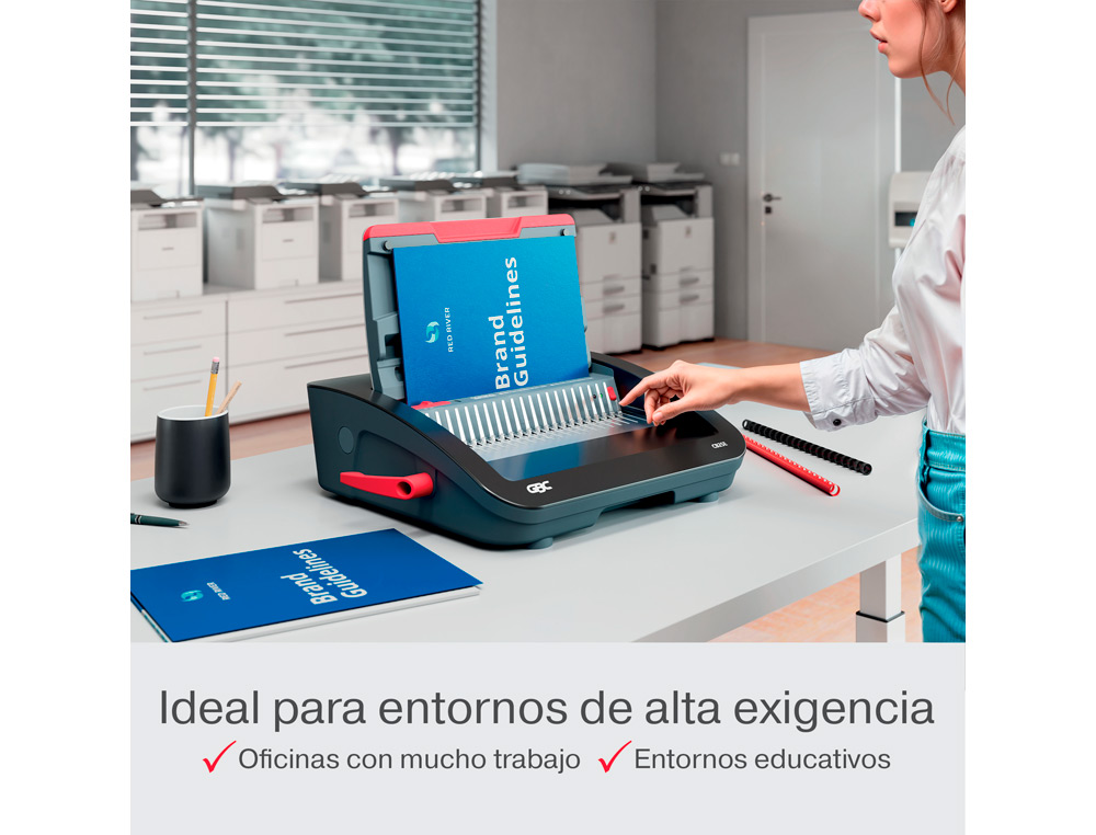 ENCUADERNADORA ELECTRICA PARA CANUTILLO GBC COMBBIND CB25E PERFORA 25 HOJAS TAMAÑO A4/A5 ENCUADERNA 390 HOJAS