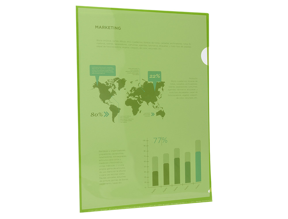 CARPETA LIDERPAPEL DOSSIER UERO 44003 POLIPROPILENO DIN A4 VERDE 20 HOJAS