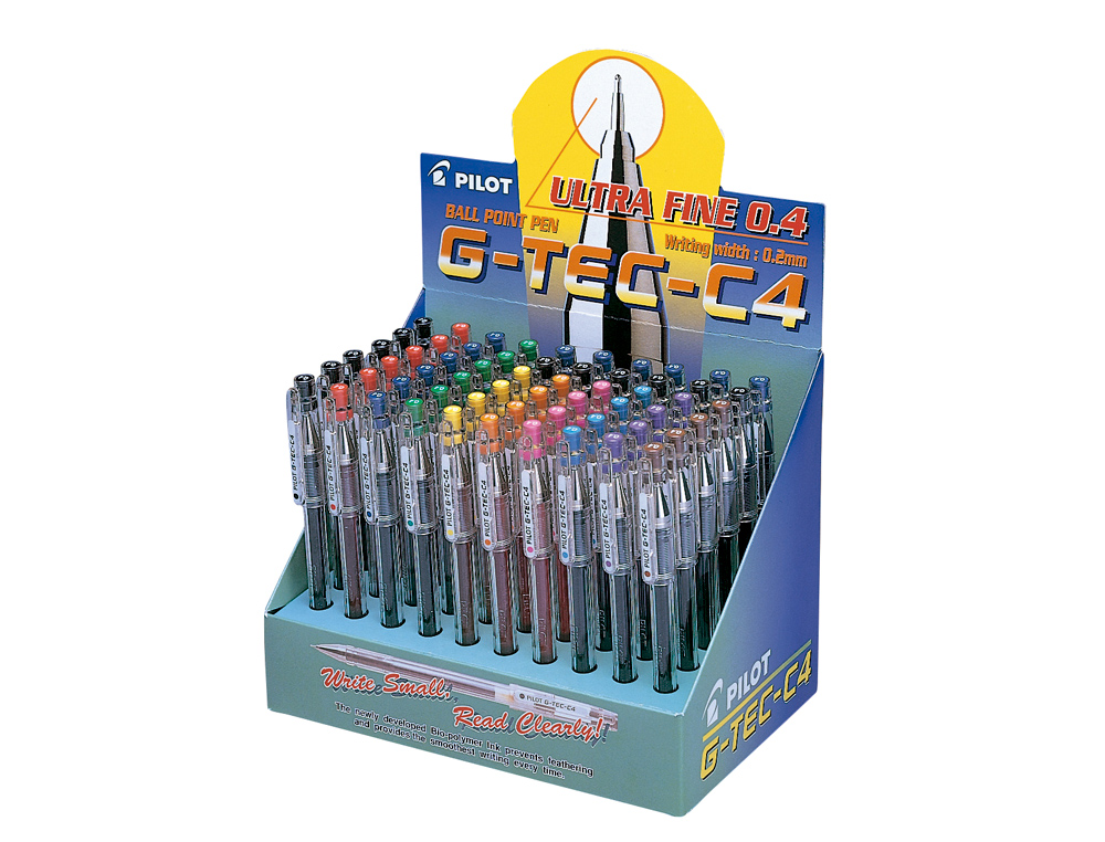 BOLIGRAFO PILOT PUNTA AGUJA G-TEC-C4 EXPOSITOR DE 60 UNIDADES