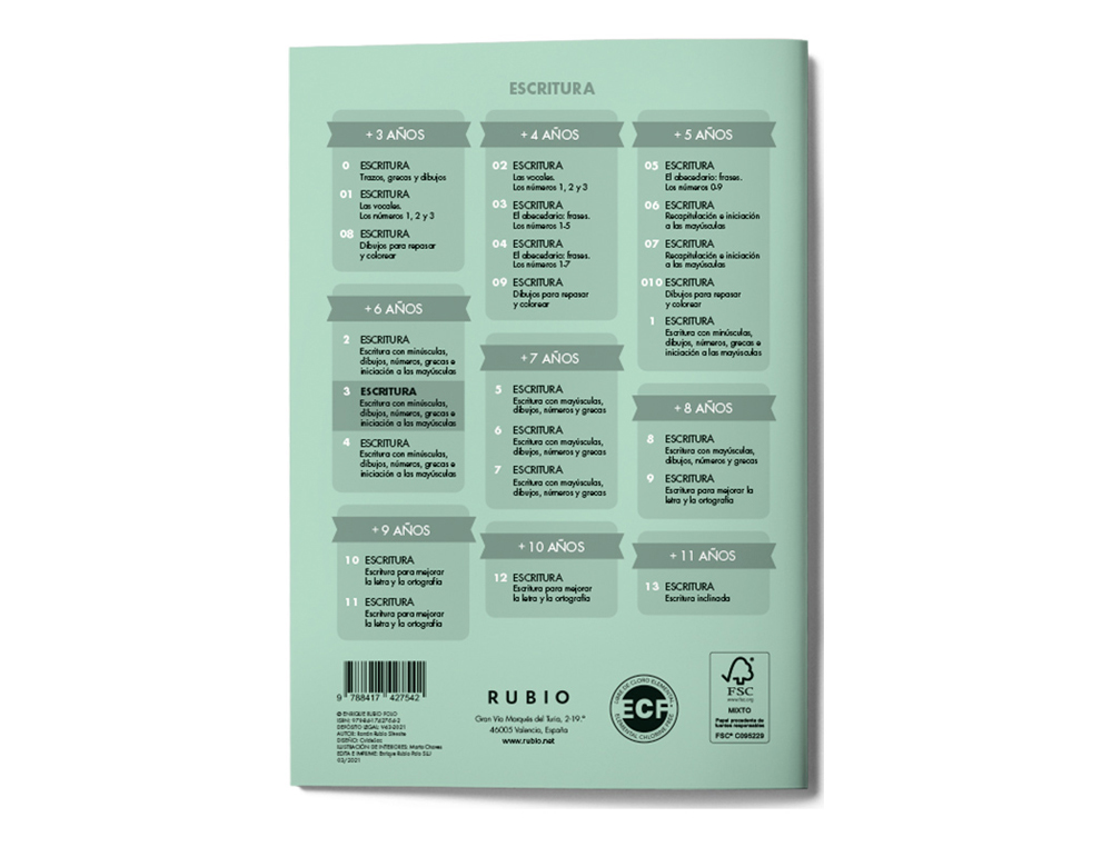 CUADERNO RUBIO CALIGRAFIA Nº 3