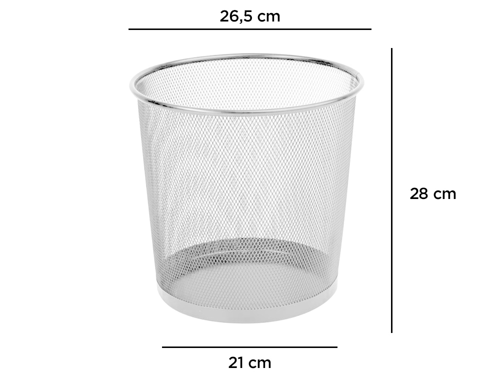 PAPELERA METALICA Q-CONNECT REJILLA PLATA 265X285 MM