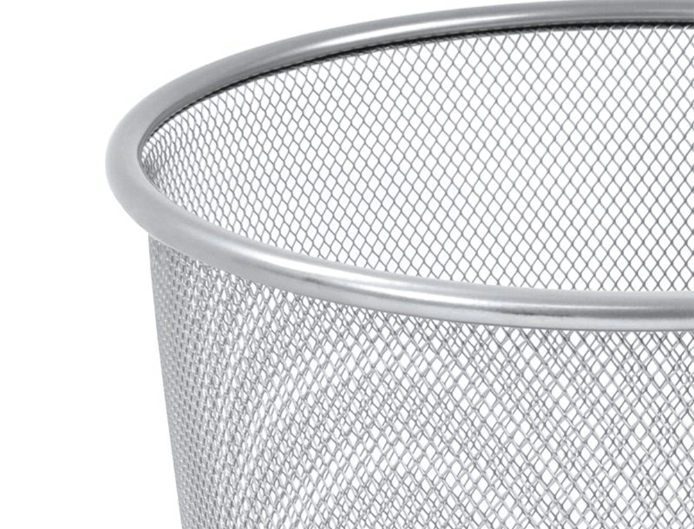 PAPELERA METALICA Q-CONNECT REJILLA PLATA 265X285 MM
