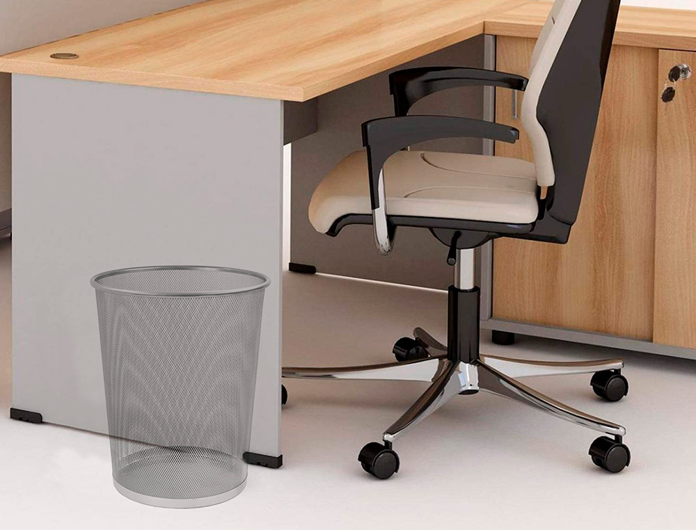 PAPELERA METALICA Q-CONNECT REJILLA PLATA 265X285 MM