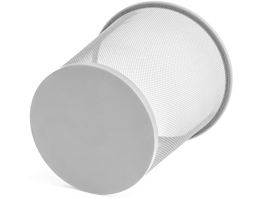 PAPELERA METALICA Q-CONNECT REJILLA PLATA 265X285 MM