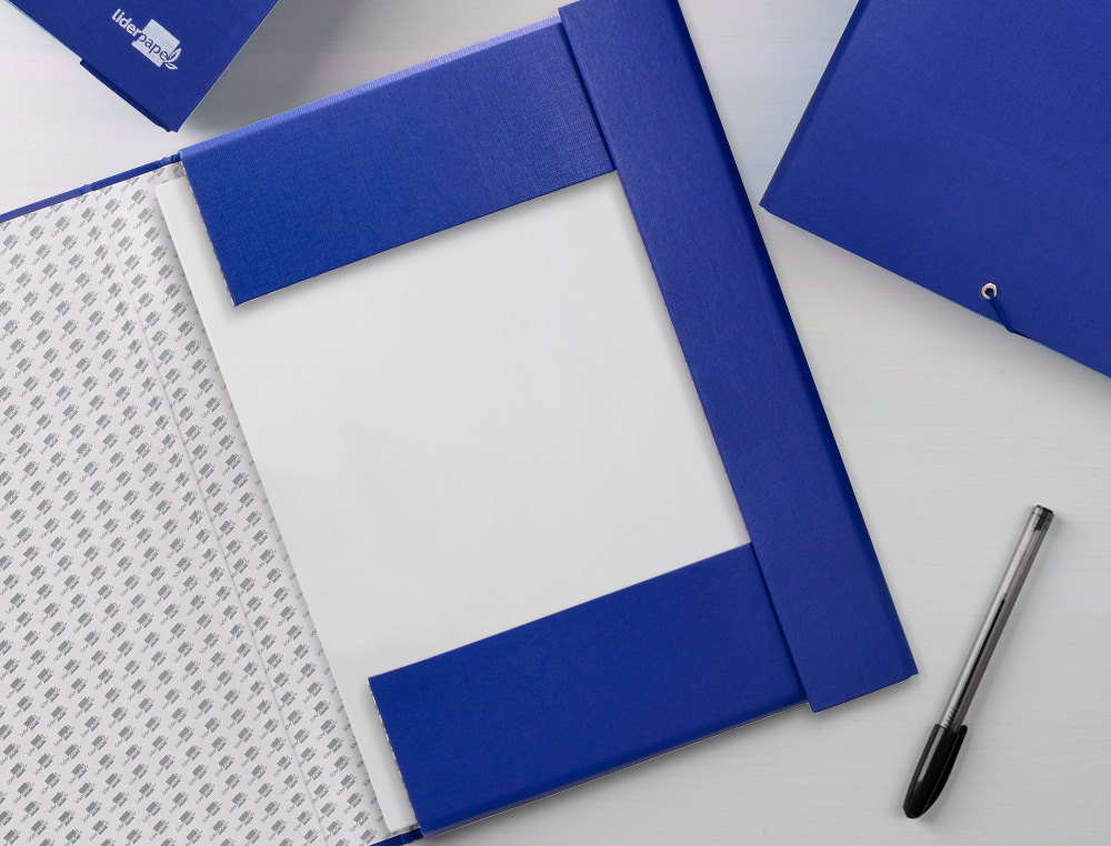 CARPETA PROYECTOS LIDERPAPEL FOLIO LOMO 70MM CARTON FORRADO AZUL