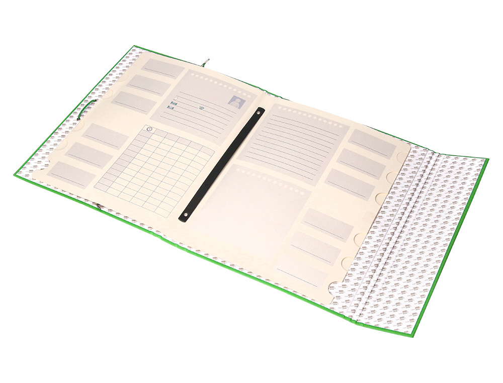 CARPETA CLASIFICADORA LIDERPAPEL 12 DEPARTAMENTOS FOLIO PROLONGADO CARTON FORRADO VERDE CLARO