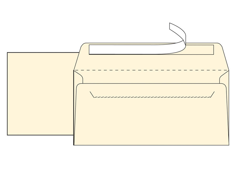 SOBRE LIDERPAPEL VERJURADO AHUESADO 120 GR TIRA SILICONA 110X220MM CAJA DE 250 UNIDADES
