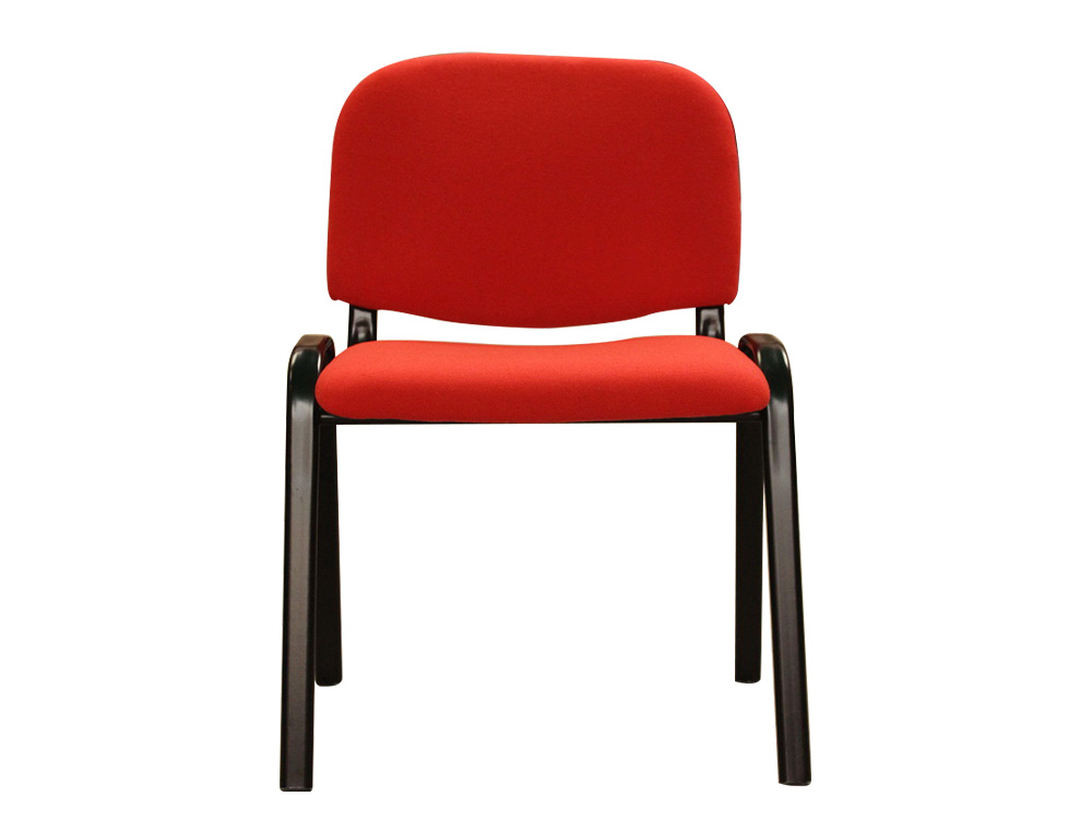 SILLA CONFIDENTE Q-CONNECT APILABLE TAPIZADA SIN RUEDAS 910MM ALTO 460MM LARGO 440MM PROFUNDIDAD ROJO