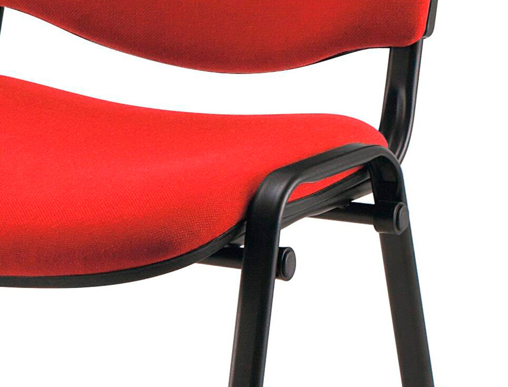 SILLA CONFIDENTE Q-CONNECT APILABLE TAPIZADA SIN RUEDAS 910MM ALTO 460MM LARGO 440MM PROFUNDIDAD ROJO