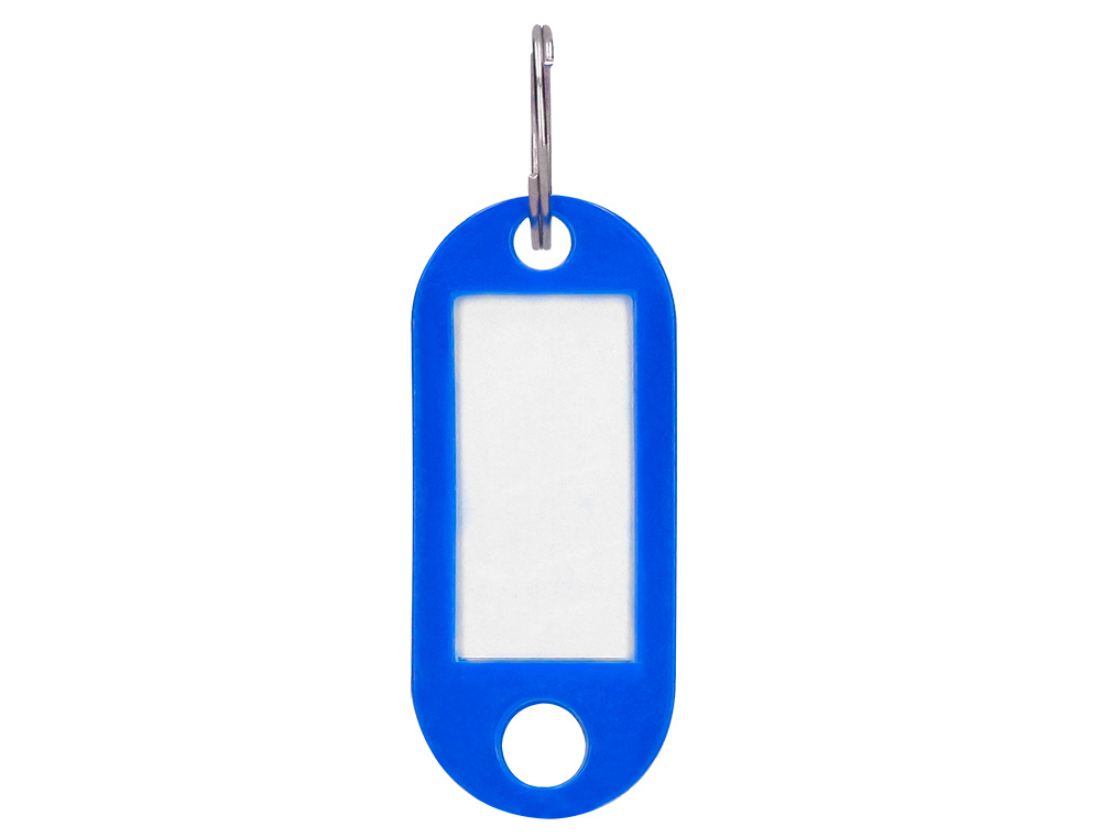 LLAVERO PORTAETIQUETAS Q-CONNECT COLOR AZUL EXPOSITOR DE 100 UNIDADES