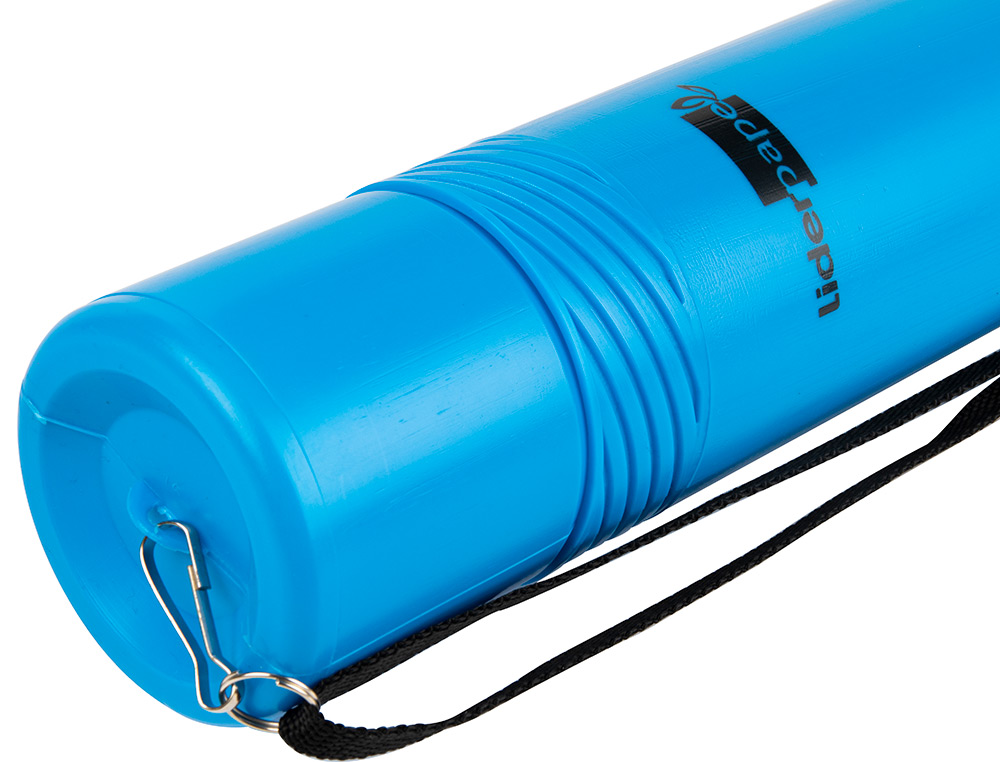 PORTAPLANOS PLASTICO LIDERPAPEL DIAMETRO 6 CM EXTENSIBLE HASTA 80 AZUL