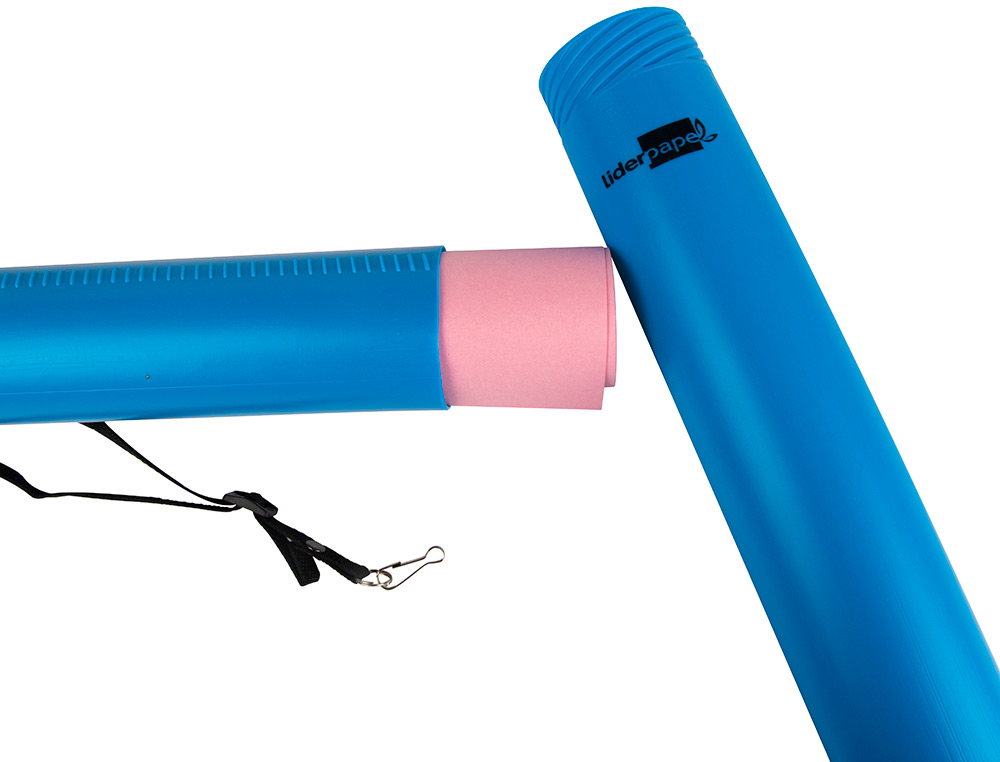 PORTAPLANOS PLASTICO LIDERPAPEL DIAMETRO 6 CM EXTENSIBLE HASTA 80 AZUL