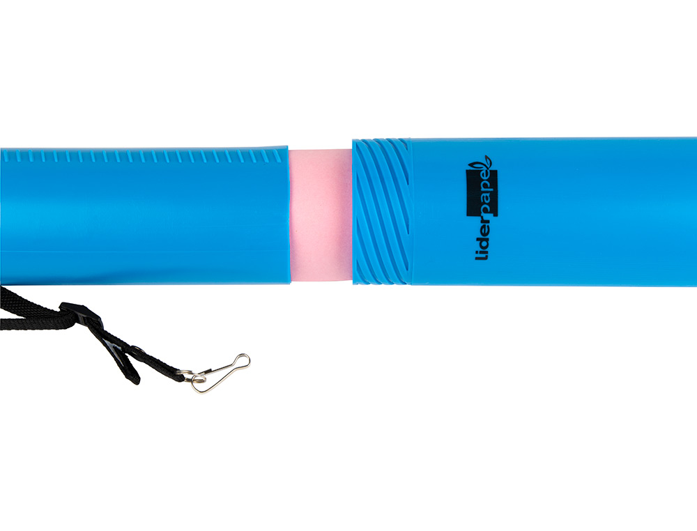 PORTAPLANOS PLASTICO LIDERPAPEL DIAMETRO 6 CM EXTENSIBLE HASTA 80 AZUL