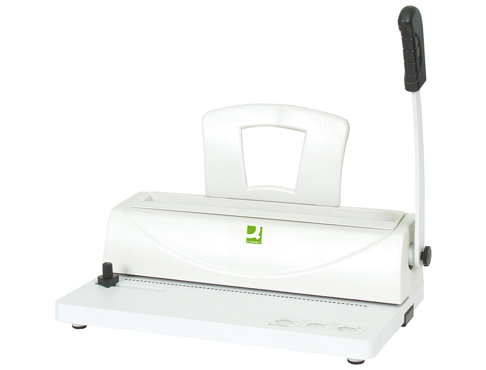 ENCUADERNADORA PARA ESPIRAL Q-CONNECT PERFORA 10 HOJAS TAMAO A4 ENCUADERNA HASTA 450 HOJAS PASO 5:1