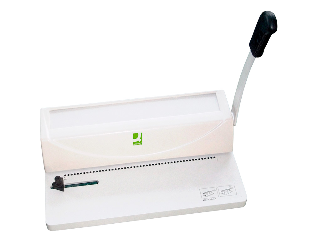 ENCUADERNADORA PARA ESPIRAL Q-CONNECT PERFORA 10 HOJAS TAMAO A4 ENCUADERNA HASTA 450 HOJAS PASO 5:1