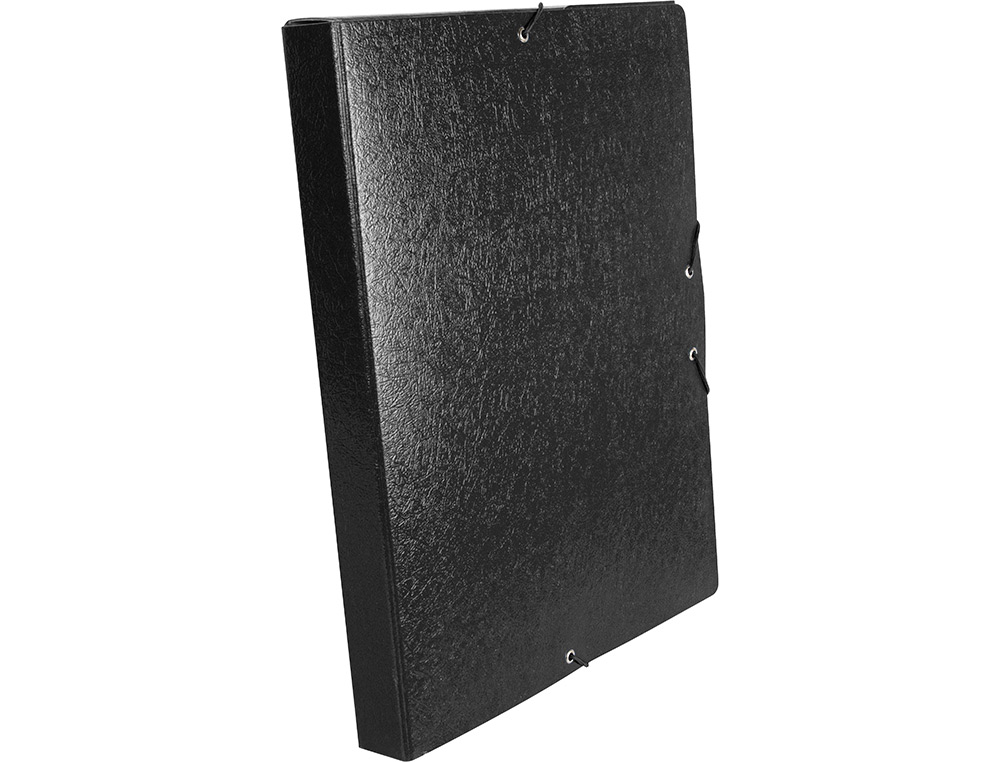 CARPETA PROYECTOS LIDERPAPEL FOLIO LOMO 30MM CARTON GOFRADO NEGRA