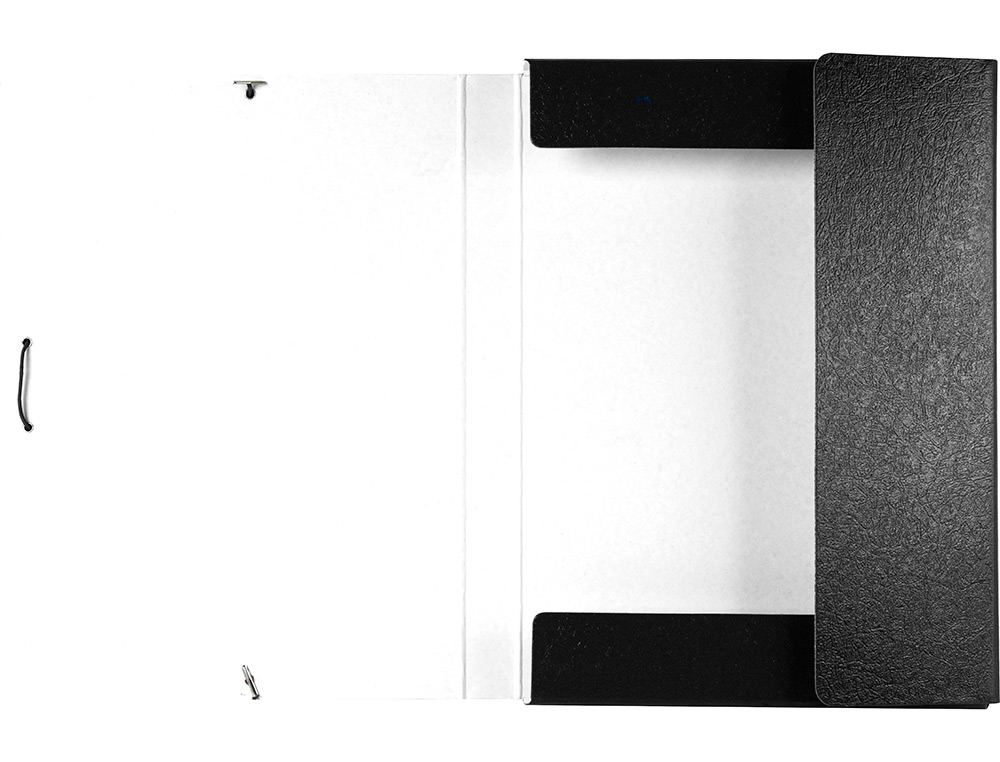 CARPETA PROYECTOS LIDERPAPEL FOLIO LOMO 30MM CARTON GOFRADO NEGRA