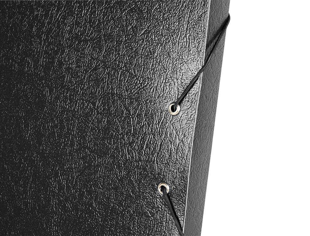 CARPETA PROYECTOS LIDERPAPEL FOLIO LOMO 30MM CARTON GOFRADO NEGRA