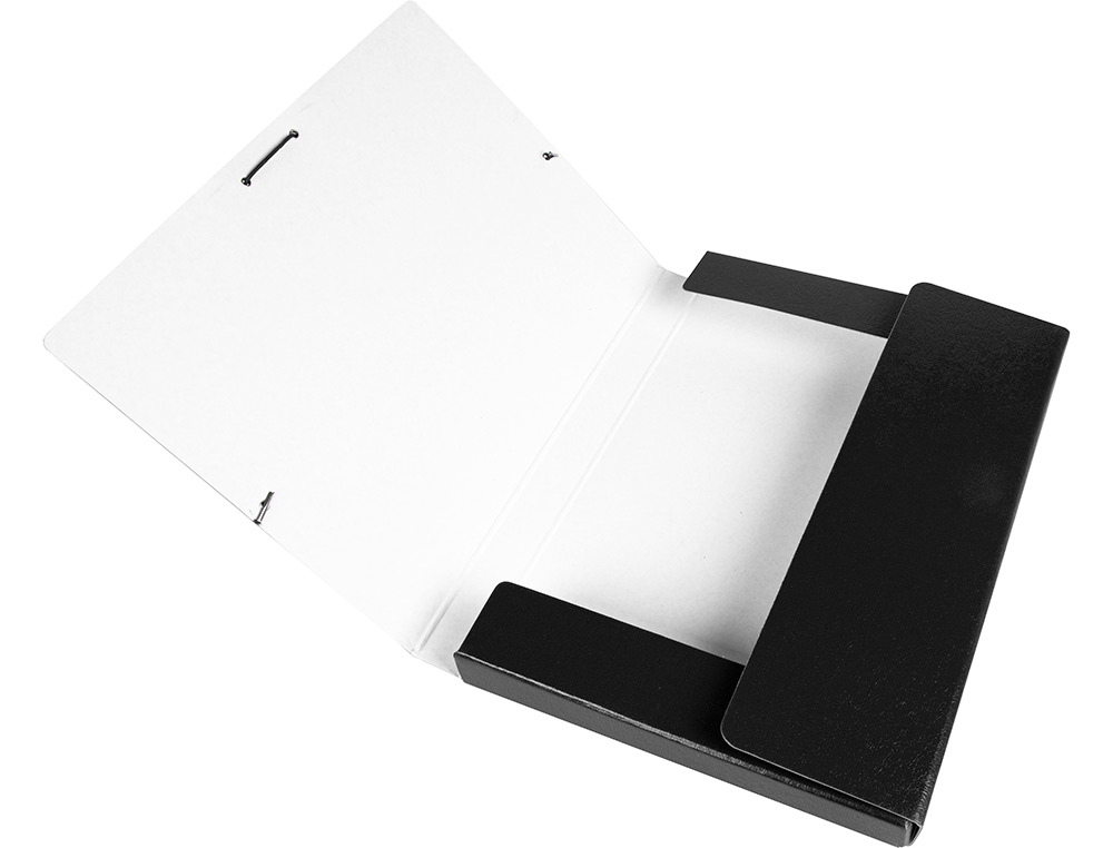 CARPETA PROYECTOS LIDERPAPEL FOLIO LOMO 30MM CARTON GOFRADO NEGRA