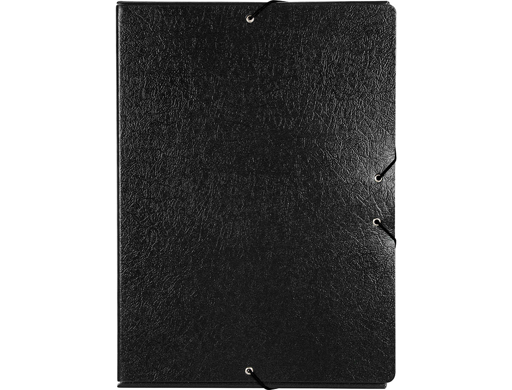 CARPETA PROYECTOS LIDERPAPEL FOLIO LOMO 70MM CARTON GOFRADO NEGRA