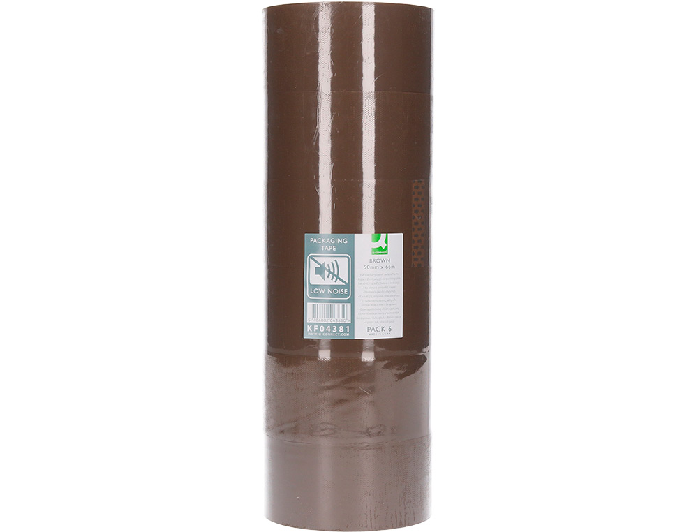 CINTA ADHESIVA Q-CONNECT POLIPROPILENO HAVANA 66 MT X 50 MM PARA EMBALAJE BAJO RUIDO
