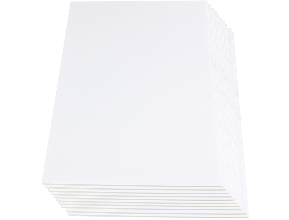 CARTON PLUMA LIDERPAPEL BLANCO ADHESIVO 1 CARA 50X70 CM ESPESOR 3 MM