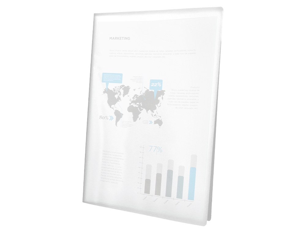 CARPETA LIDERPAPEL ESCAPARATE 47044 20 FUNDAS POLIPROPILENO DIN A4 TRANSPARENTE TRANSLUCIDO