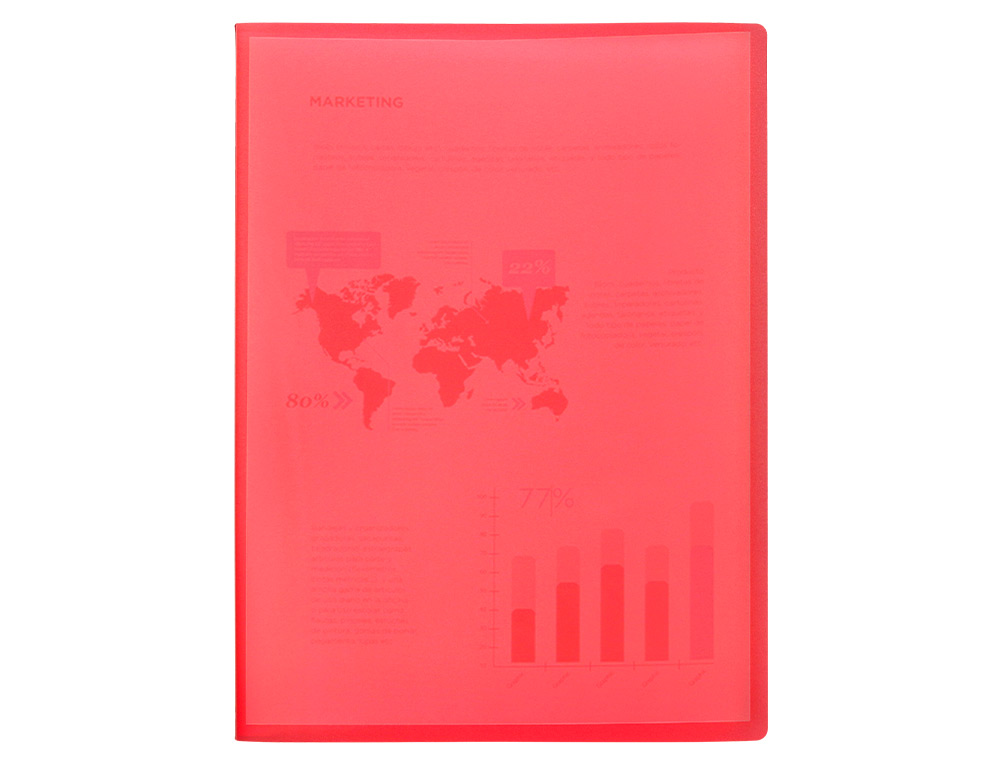 CARPETA LIDERPAPEL ESCAPARATE 47480 10 FUNDAS POLIPROPILENO DIN A4 ROJO TRANSLUCIDO