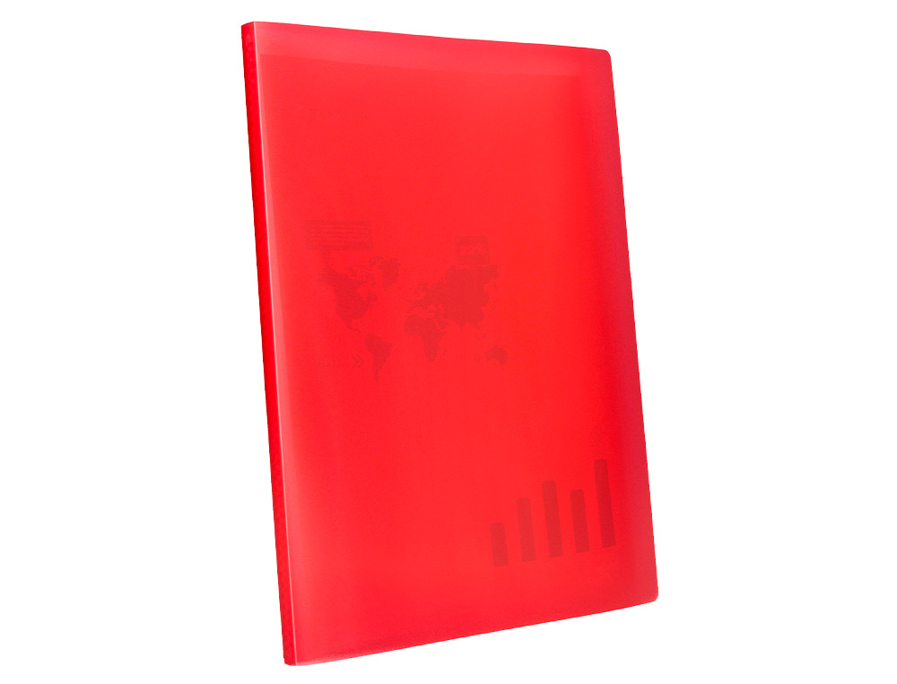 CARPETA LIDERPAPEL ESCAPARATE 47480 10 FUNDAS POLIPROPILENO DIN A4 ROJO TRANSLUCIDO