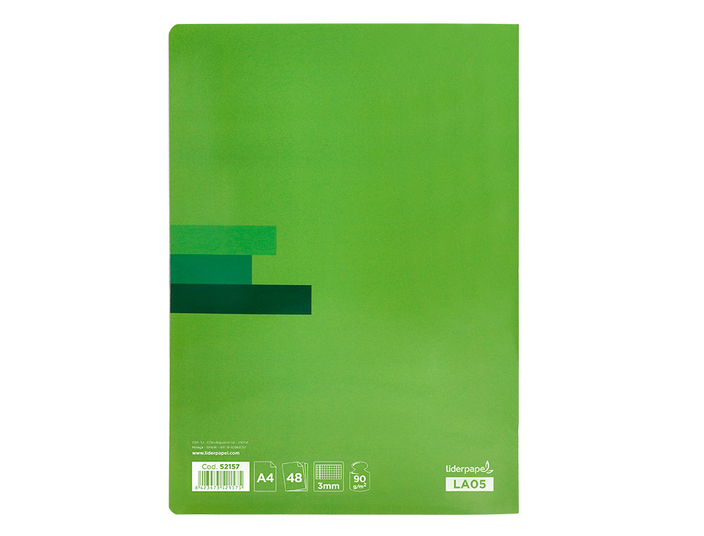 LIBRETA LIDERPAPEL SCRIPTUS A4 48 HOJAS 90GR CUADRO 3MM CON MARGEN