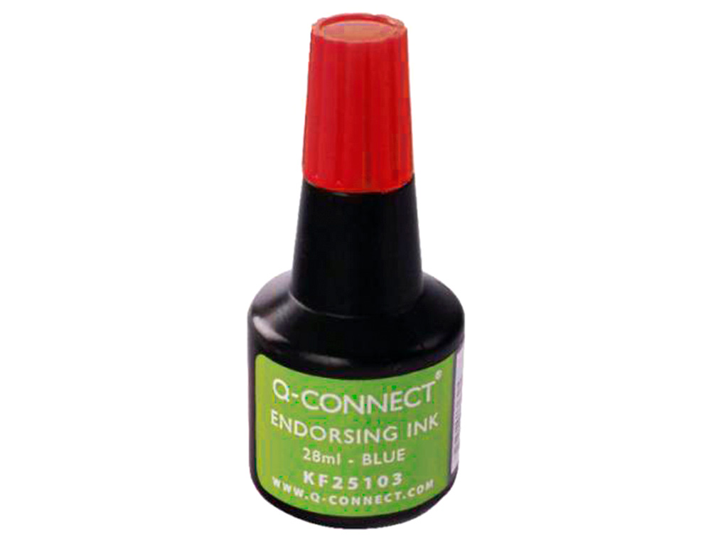 TINTA TAMPON Q-CONNECT ROJO BOTE 28 ML