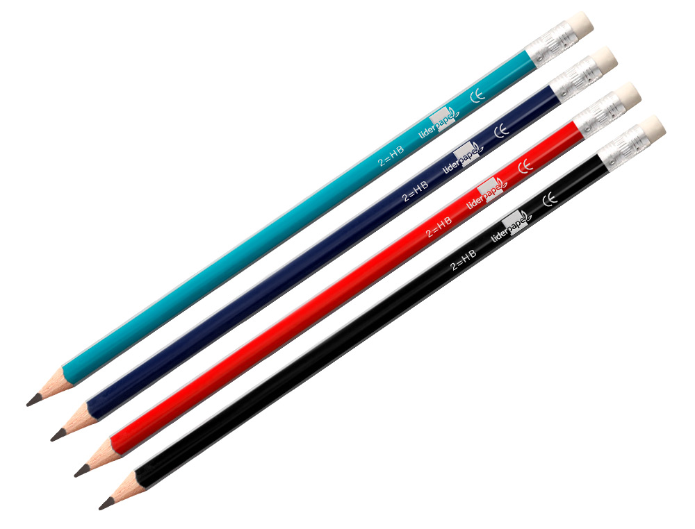 LAPICES DE GRAFITO CON GOMA LIDERPAPEL TRIANGULAR