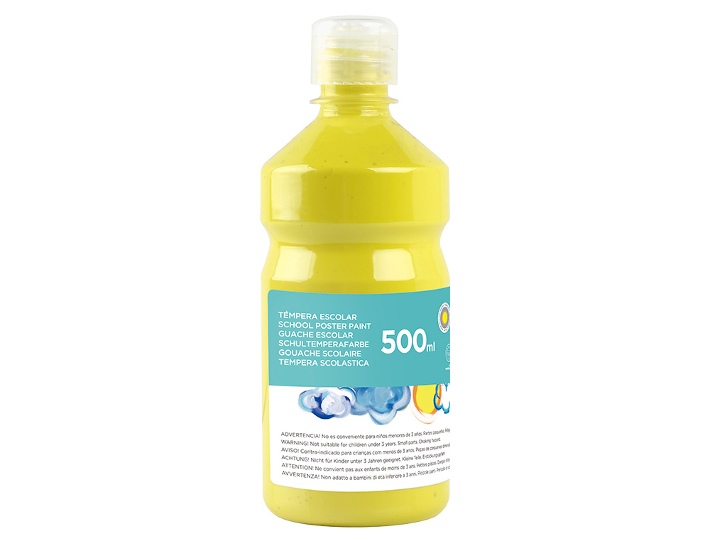 TEMPERA LIQUIDA LIDERPAPEL ESCOLAR 500 ML AMARILLO LIMON