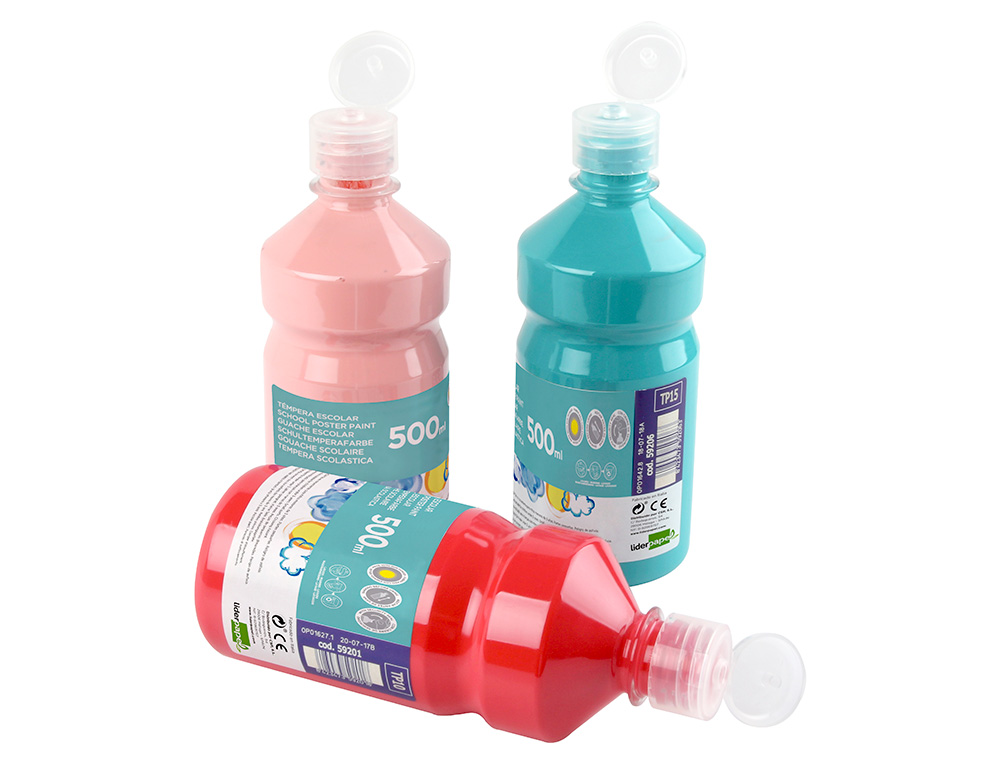 TEMPERA LIQUIDA LIDERPAPEL ESCOLAR 500 ML AMARILLO LIMON