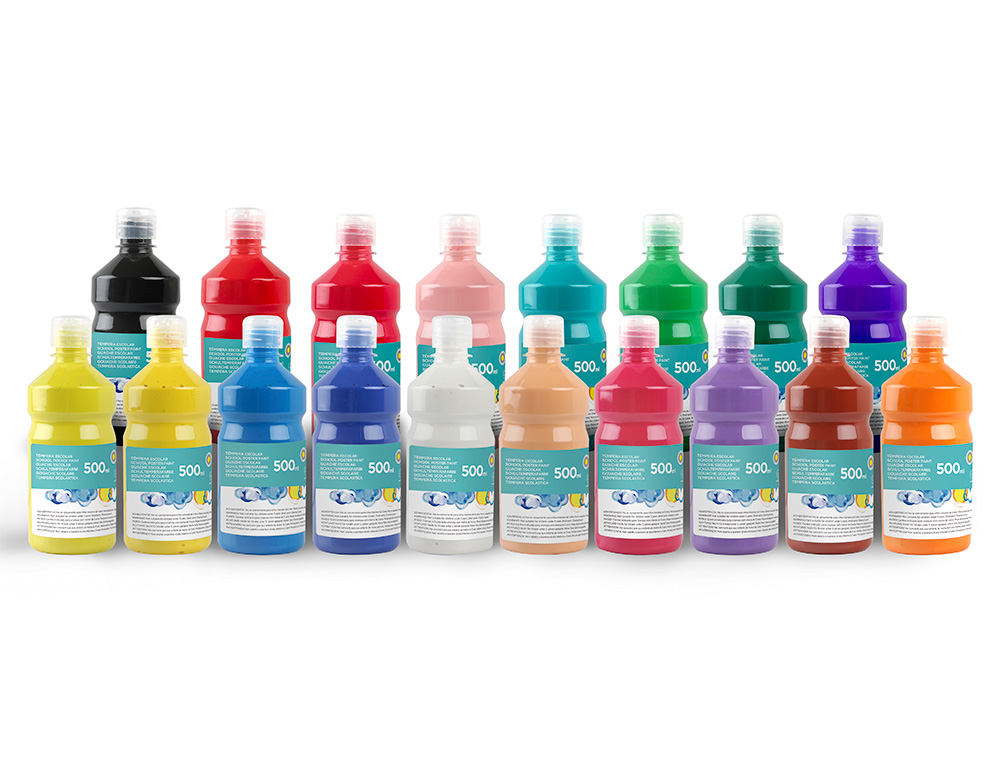 TEMPERA LIQUIDA LIDERPAPEL ESCOLAR 500 ML AMARILLO LIMON