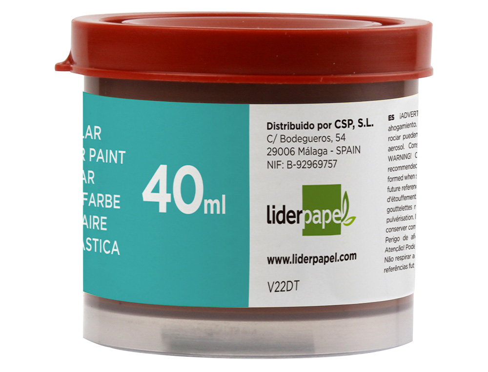 TEMPERA LIDERPAPEL ESCOLAR 40 ML MARRON