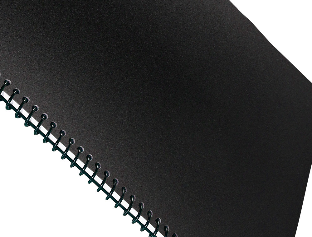 TAPA ENCUADERNACION LIDERPAPEL POLIPROPILENO A4 0.8MM NEGRO OPACO PAQUETE DE 50 UNIDADES