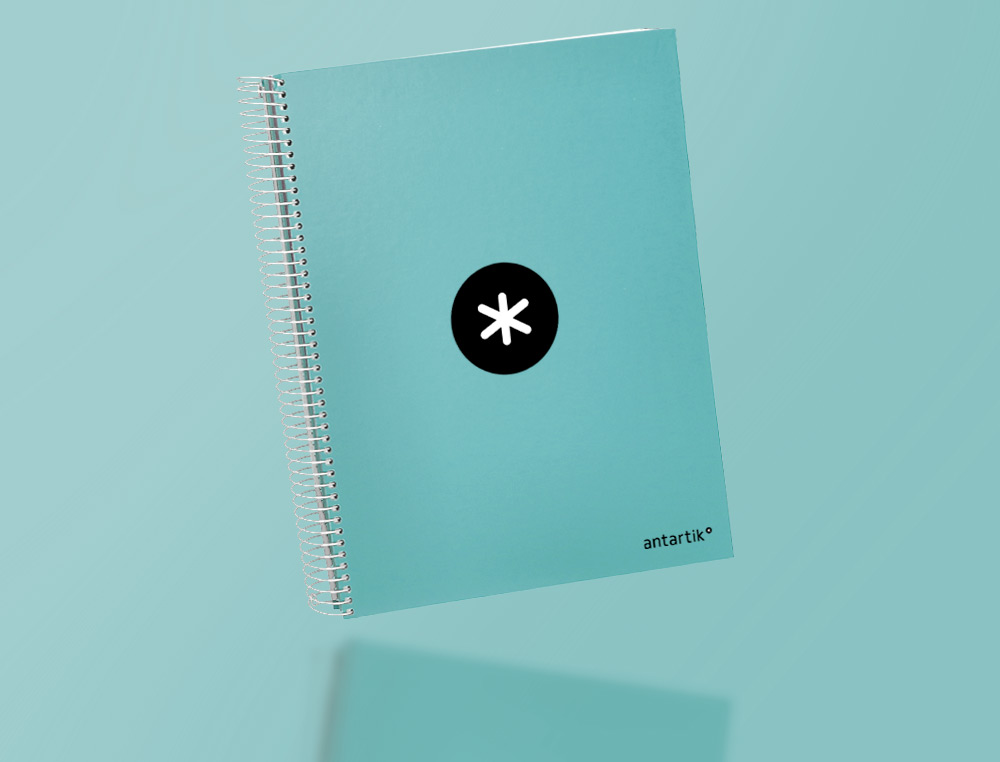 CUADERNO ESPIRAL A4 MICRO ANTARTIK TAPA FORRADA 120H 90 GR CUADRO 5MM 5 BANDAS 4 TALADROS COLOR MENTA