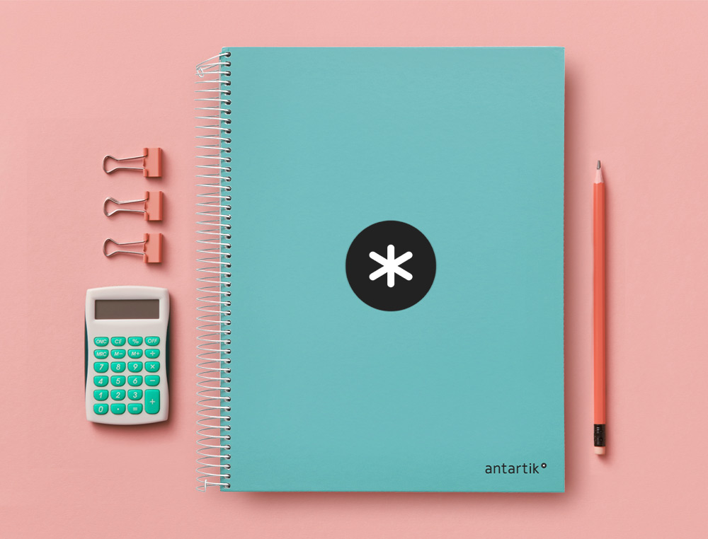 CUADERNO ESPIRAL A4 MICRO ANTARTIK TAPA FORRADA 120H 90 GR CUADRO 5MM 5 BANDAS 4 TALADROS COLOR MENTA