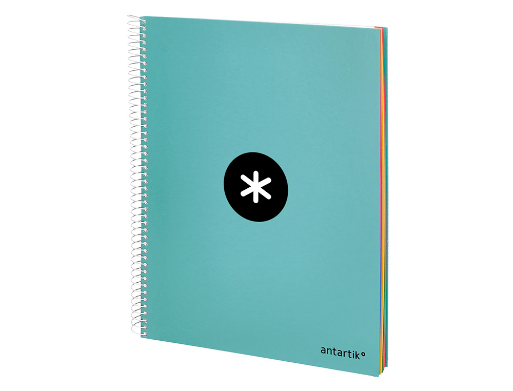 CUADERNO ESPIRAL A4 MICRO ANTARTIK TAPA FORRADA 120H 90 GR CUADRO 5MM 5 BANDAS 4 TALADROS COLOR MENTA