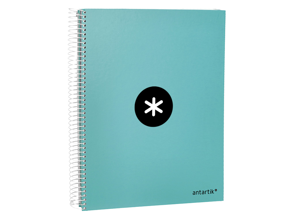 CUADERNO ESPIRAL A4 MICRO ANTARTIK TAPA FORRADA 120H 90 GR CUADRO 5MM 5 BANDAS 4 TALADROS COLOR MENTA
