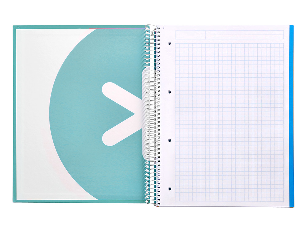 CUADERNO ESPIRAL A4 MICRO ANTARTIK TAPA FORRADA 120H 90 GR CUADRO 5MM 5 BANDAS 4 TALADROS COLOR MENTA