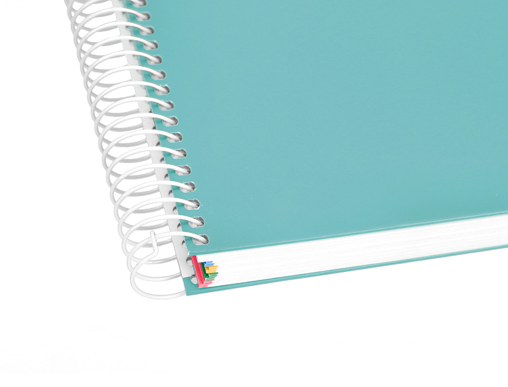 CUADERNO ESPIRAL A4 MICRO ANTARTIK TAPA FORRADA 120H 90 GR CUADRO 5MM 5 BANDAS 4 TALADROS COLOR MENTA
