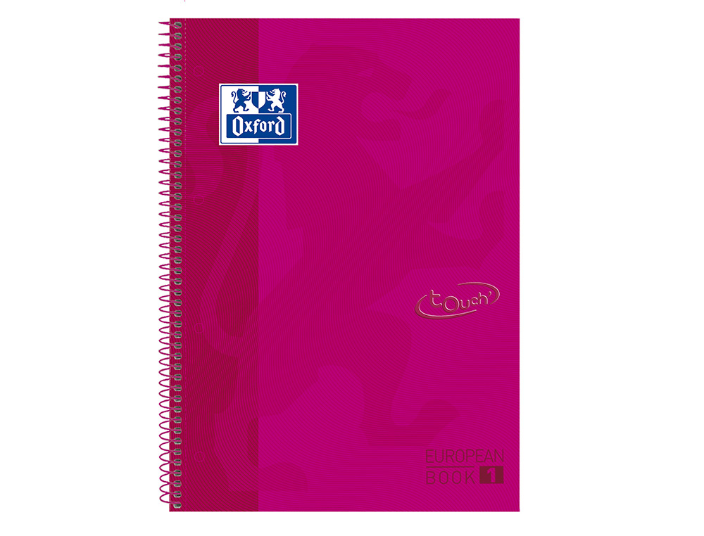 CUADERNO ESPIRAL OXFORD EBOOK 1 TAPA EXTRADURA DIN A4+ 80 H CUADRICULA 5 MM ROSA FRAMBUESA TOUCH