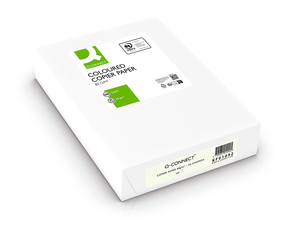 PAPEL COLOR Q-CONNECT DIN A4 80GR CHAMPAGNE PAQUETE DE 500 HOJAS
