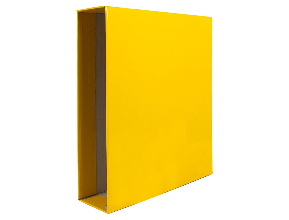 CAJA ARCHIVADOR LIDERPAPEL DE PALANCA CARTON DIN A4 DOCUMENTA LOMO 75MM COLOR AMARILLO
